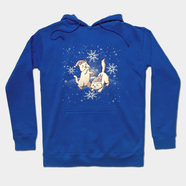 Cats Playing With Snowflakes Xmas Ugly Sweater by Tobe Fonseca Hoodie by Tobe_Fonseca